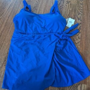 Raisins Blue Wrap Swim Dress